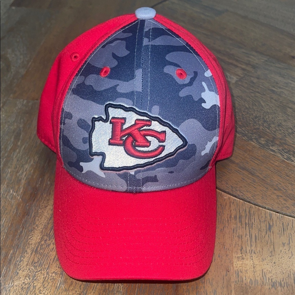 NFL‎ Kansas City Chiefs Kids Red Gray Camouflage Adjustable Baseball Cap Hat